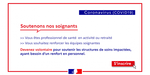 Mobilisation des professionnels de santé en renfort dans le cadre de la gestion de l’épidémie de Covid-19 - Ministère des Solidarités et de la Santé